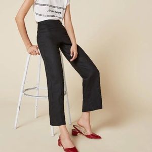 Reformation Linen Noble Trousers High Rise Black Pant  8